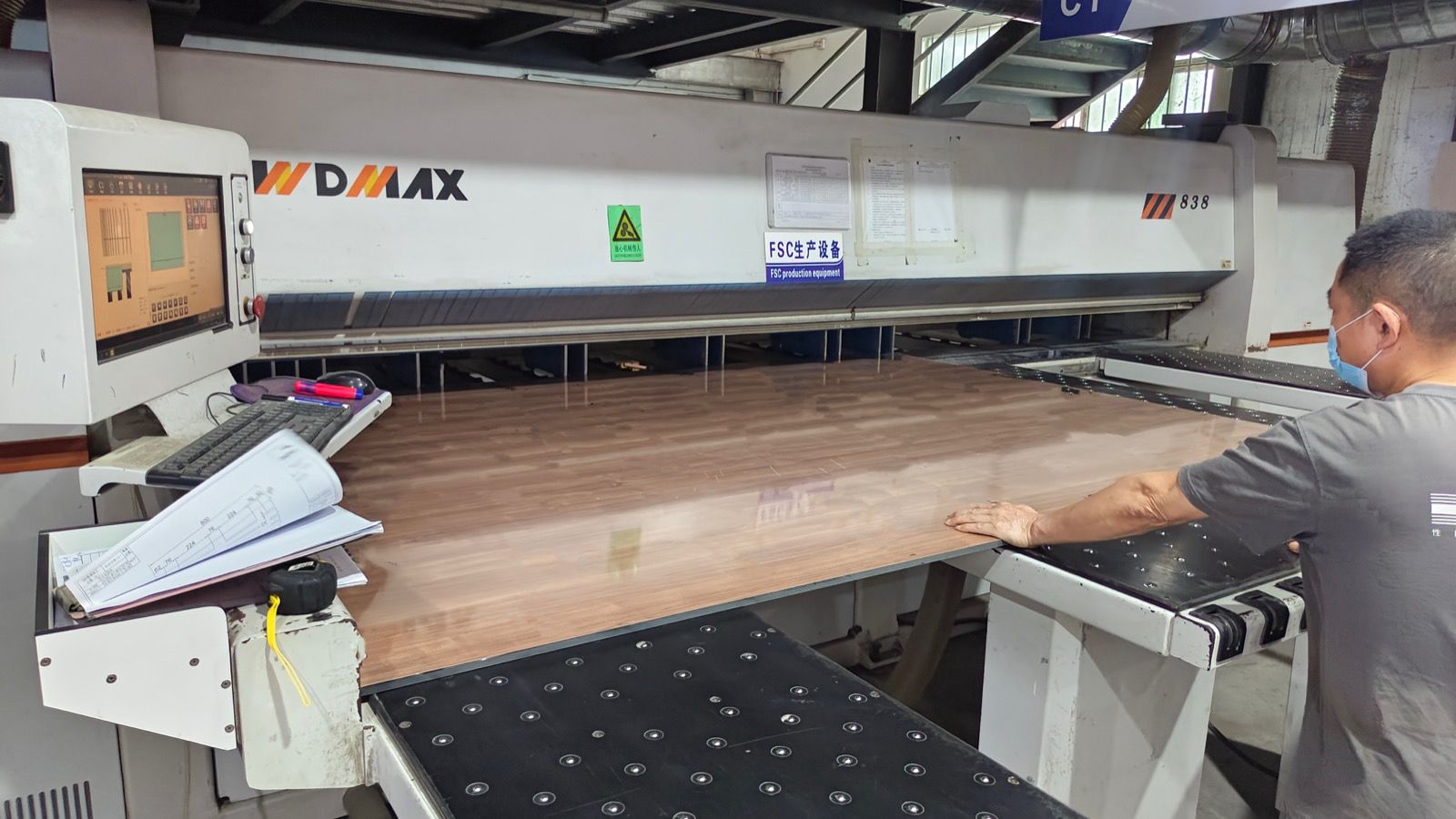 CNC panel cutting run against the approved drawing